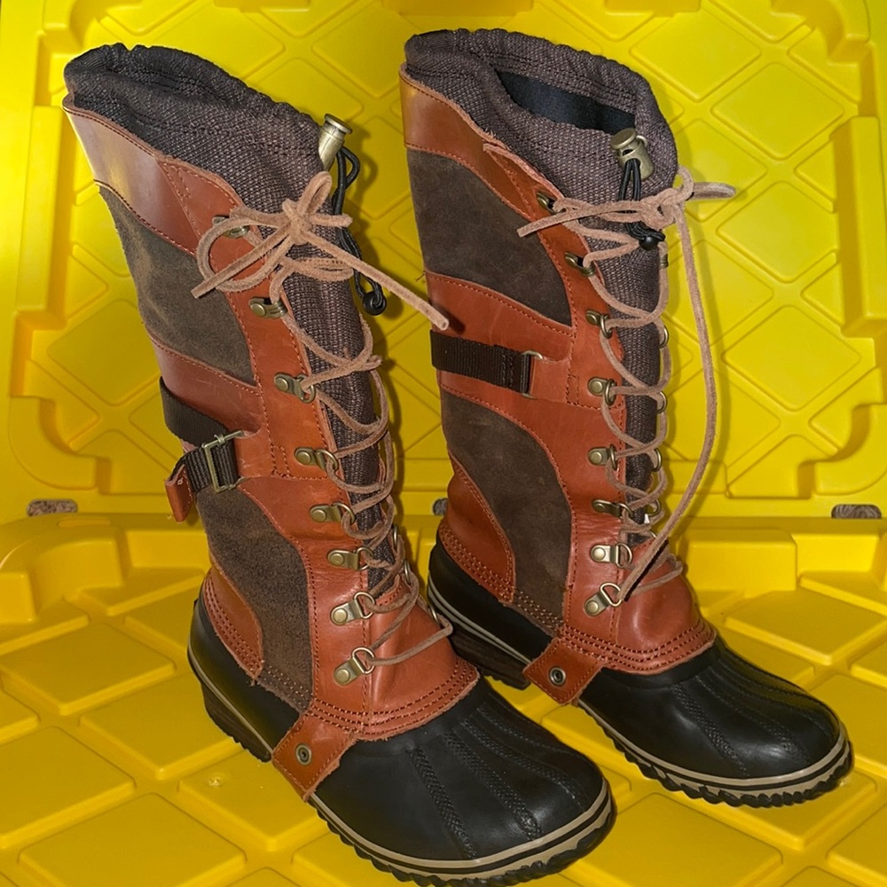 Sorel Conquest Carly tall laceup boot gorpcore